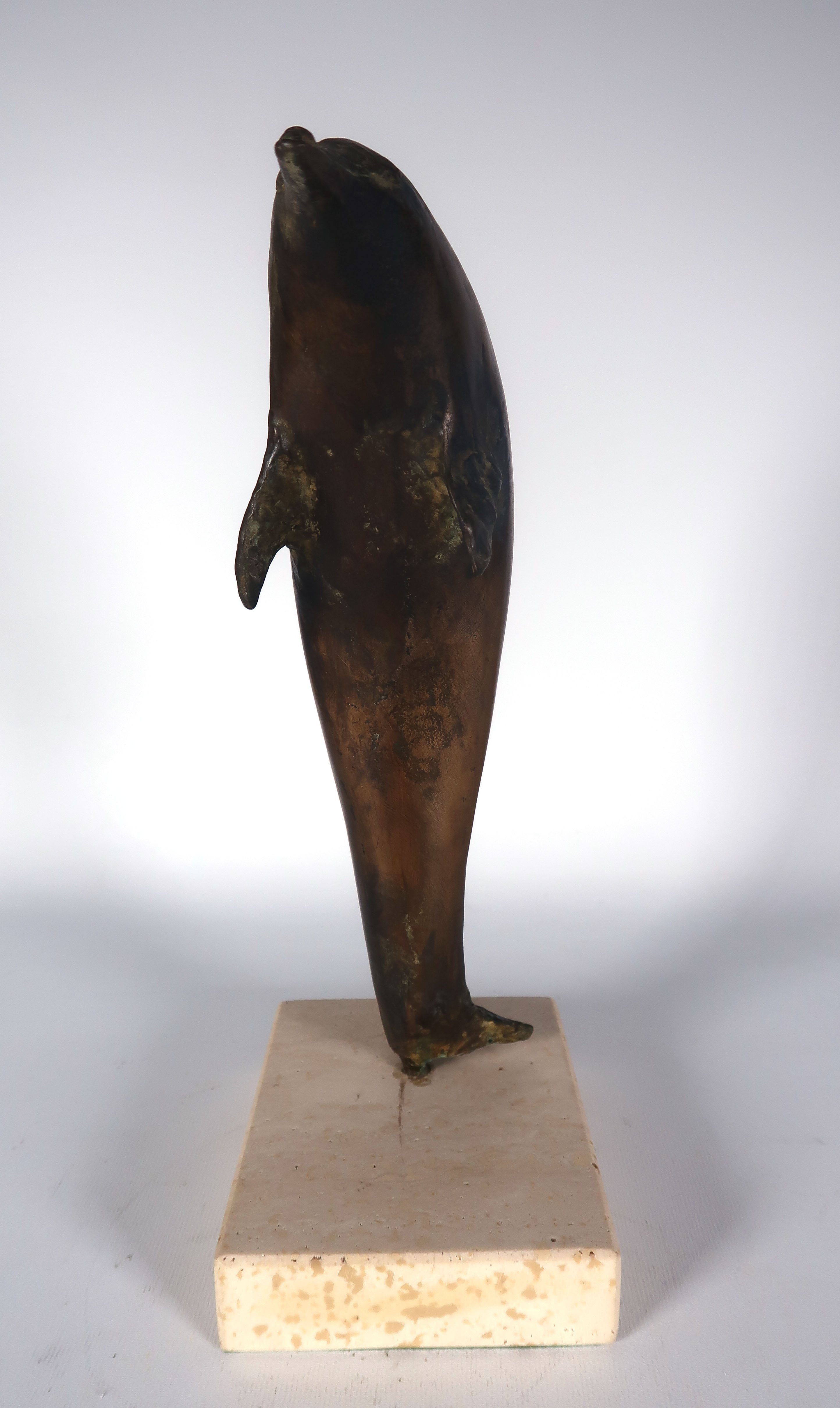 Theresia van der Pant - Brons en travertine, Dolfijn kopen? Bied vanaf 850!