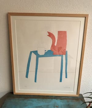 Klaas Gubbels - Rode kan, witte kop en blauwe tafel kopen? Bied vanaf 450!