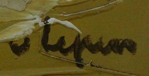 Hans van Ieperen - Schilderij, olieverf op doek: Wit huis met oranje dak kopen? Bied vanaf 375!