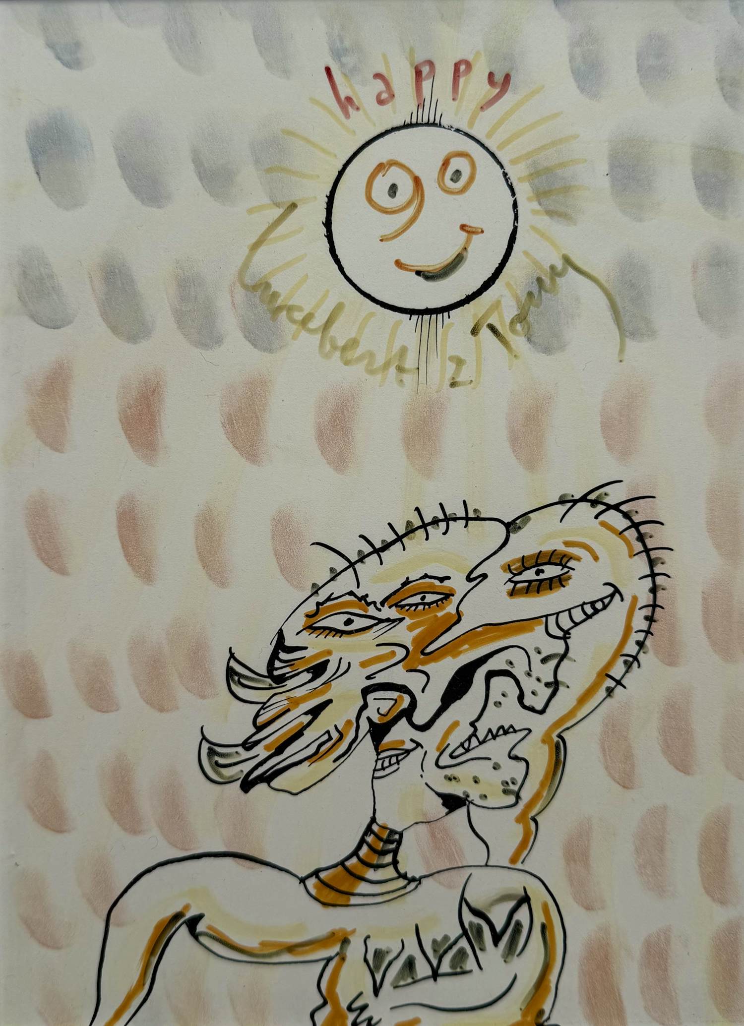 Lucebert - Gemengde techniek op papier | 1989 (UNIEK WERK) kopen? Bied vanaf 500!