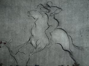 Wim Worm - Ets , Hijgend hert – ingelijst 63 x 88 cm – 1980 - oplage 15 ex. kopen? Bied vanaf 10!