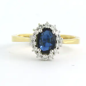 Acheter18k bicolour gouden ring met saffier en briljant geslepen diamant - rm 17.5? Enchérissez de 460!