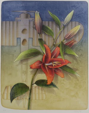 Ernst Hanke - Ernst Hanke: Litho, Feuerlilie - Ingelijst kopen? Bied vanaf 1!