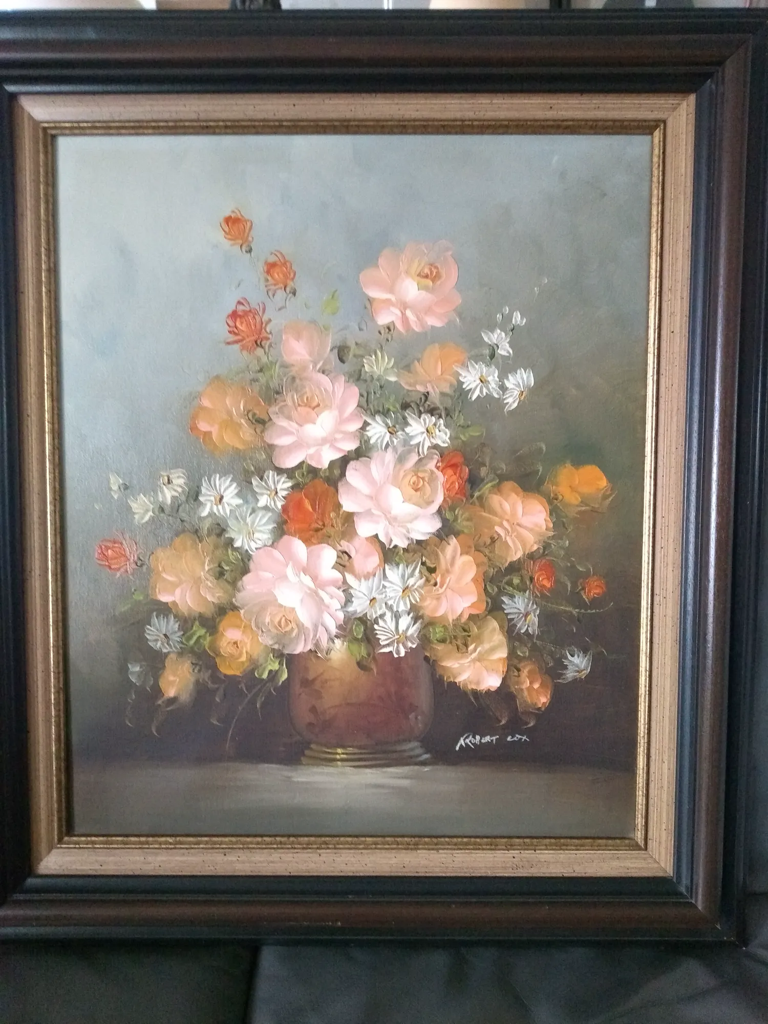 Robert Cox - Stilleven pot met bloemen. sold! View the auction