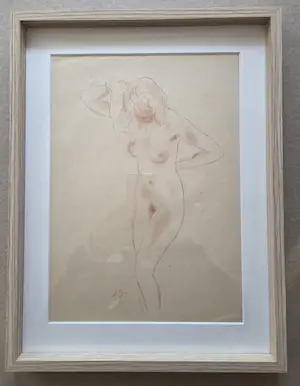 Jan Sluijters - Staande vrouw. Naakt. Litho. Ingelijst. kopen? Bied vanaf 325!