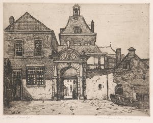 Martin van Waning - Ets, Oud poortje kopen? Bied vanaf 1!