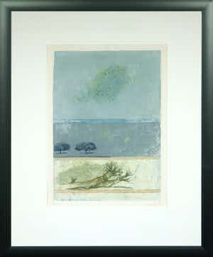Carlo Mattioli - Zeefdruk/Reliëfdruk, Landschap - Ingelijst verkocht voor € 40!