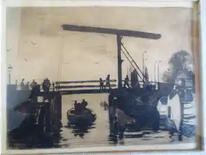 Willem Witsen - Gezicht op de Kikkerbilsluis Amsterdam verkocht voor € 150!