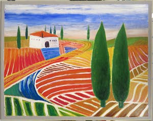 Niet of onleesbaar gesigneerd - Acryl op doek, Landschap (Zeer groot) kopen? Bied vanaf 1!