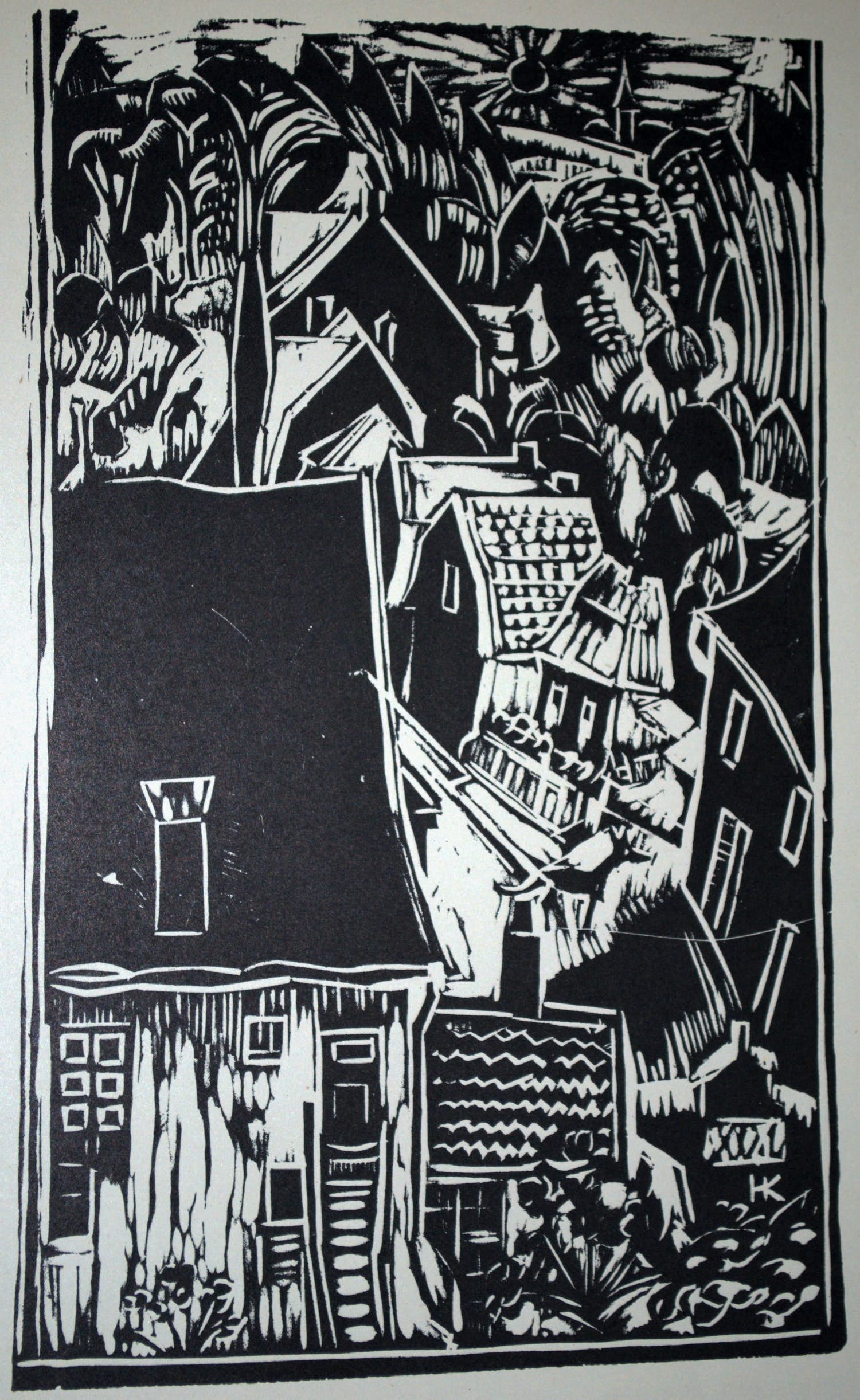 Herman Kruyder - Houtsnede - Heinsberg - 1928 verkocht voor € 55!