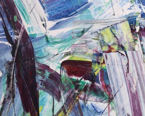 Jan te Wierik - Olieverf op papier, Z.T. Abstracte compositie kopen? Bied vanaf 1!