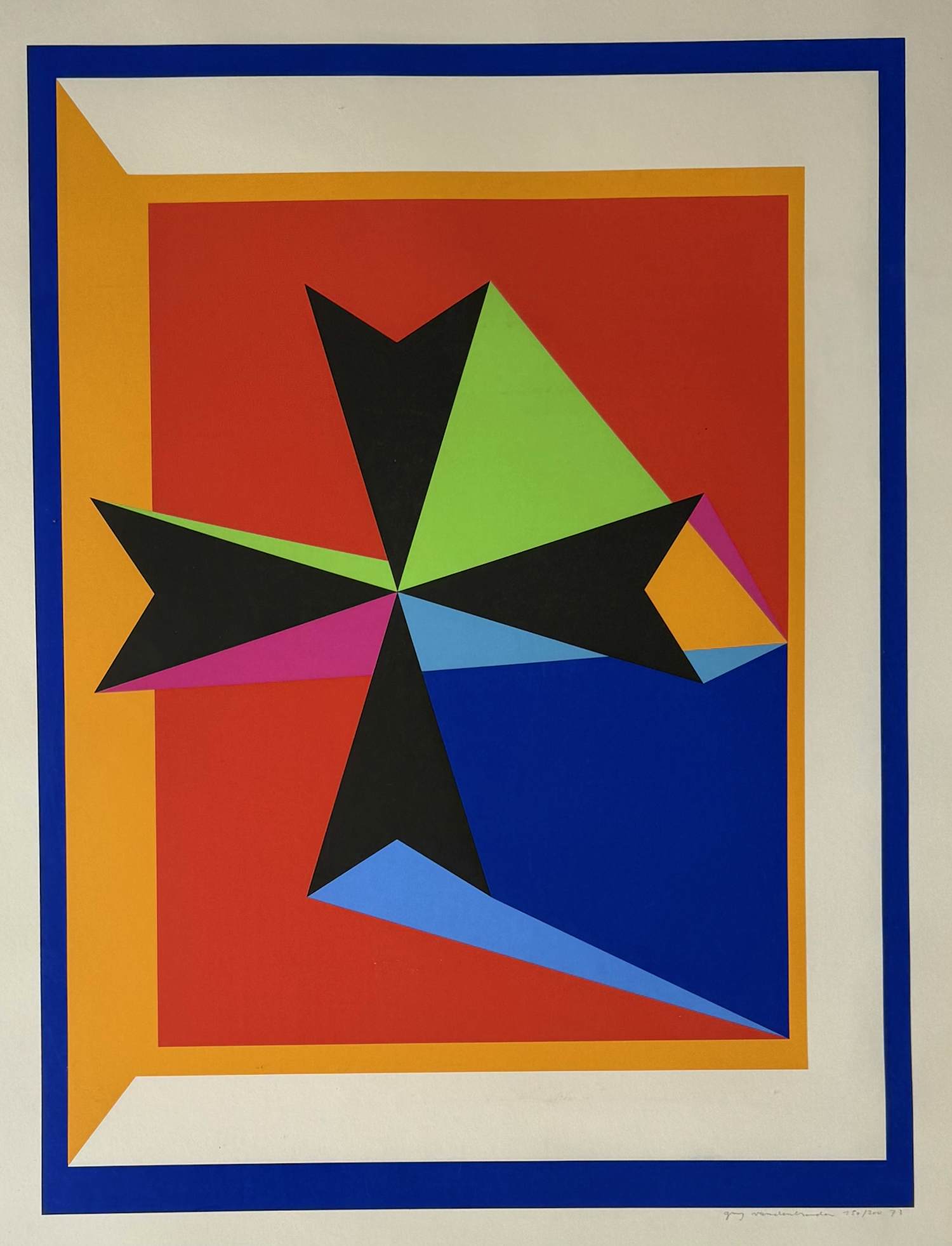 Guy Vandenbranden - handgesigneerde zeefdruk | 'Zonder titel' | 1973 (INGELIJST) kopen? Bied vanaf 250!