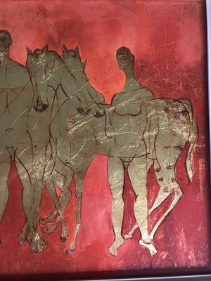 Bert Hildebrandt - schilderij met blad goud kopen? Bied vanaf 200!