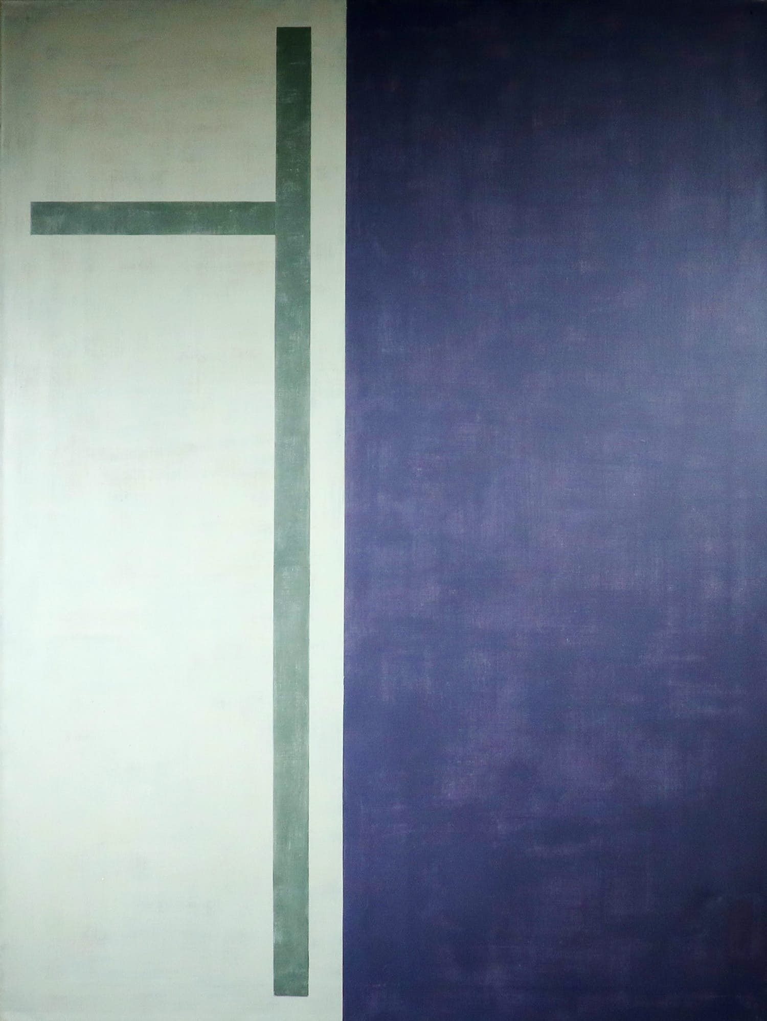 Rien Monshouwer - Olieverf op doek, Compositie met groengrijze balk (Groot) kopen? Bied vanaf 100!