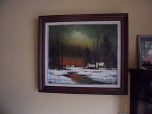 Niet of onleesbaar gesigneerd - Olie verf op doek, Winter landschap kopen? Bied vanaf 1!