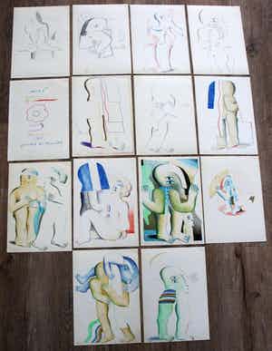 Horst Antes - litho: Dreiundsechzig offsets verkocht voor € 995!