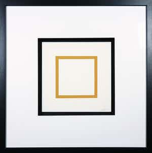 Sol LeWitt - Zeefdruk uit de serie 'Five Geometric Figures in Five Colors' - Ingelijst verkocht voor € 1!