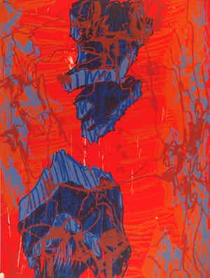 Per Kirkeby - Farbserigraphie "Skulptur Projekte Münster" 1997, signiert verkocht voor € 600!
