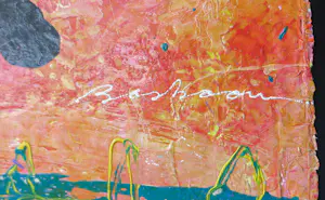 Leon Bosboom - Acryl op papier, Me voy 02 - Ingelijst kopen? Bied vanaf 200!