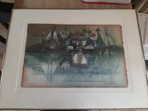 Francis Vannerum - Zeefdruk, Abstracte, Fantasie voorsteling. kopen? Bied vanaf 80!