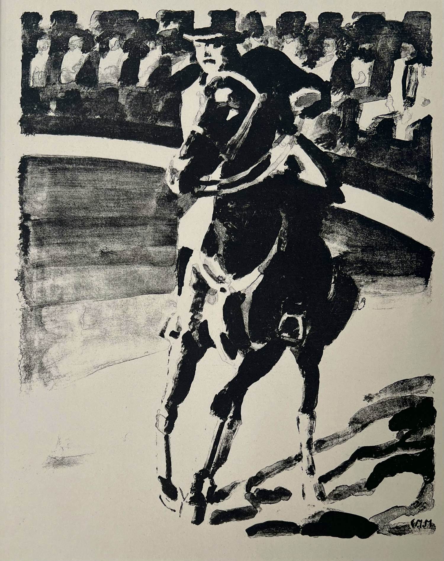 Kees Maks - litho | 'Hoogeschoolrijder' | 1939 kopen? Bied vanaf 50!