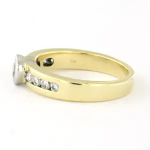 14k bicolour gouden ring met briljant geslepen diamant tot. 0.55ct 5.3 gram kopen? Bied vanaf 710!