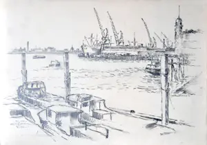 Adriaan Cornelis - Havengezicht Rotterdam 054-CA kopen? Bied vanaf 38!