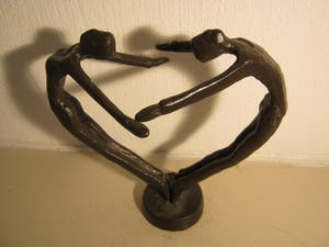 Brons (Onbekend) - elegant sculptuur - "Hart voor Elkaar" kopen? Bied vanaf 50!