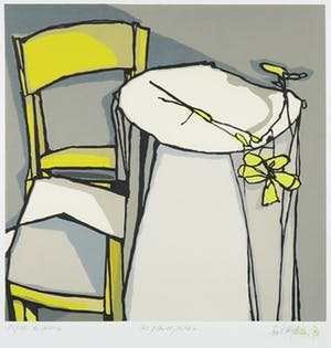 Fon Klement - Boardsnede, Les fleurs jaunes - Ingelijst kopen? Bied vanaf 80!