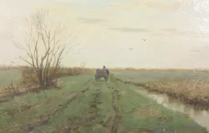 Jan Jans - Olieverf op doek, Polderlandschap - Ingelijst kopen? Bied vanaf 200!