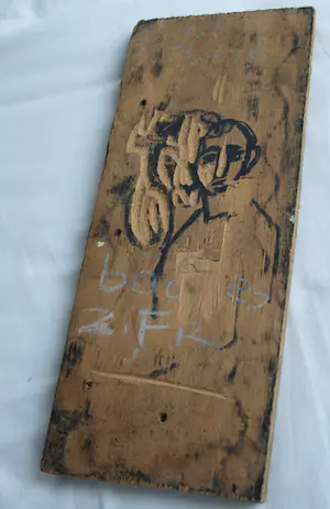 Fon Klement - Het houten drukblok van de houtsnede ‘Bootjes Zuid-Frankrijk’ uit 1957 kopen? Bied vanaf 75!