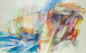 Ria Houwen - Aquarel, Caracasbay Curaçao - Ingelijst (Groot) kopen? Bied vanaf 50!