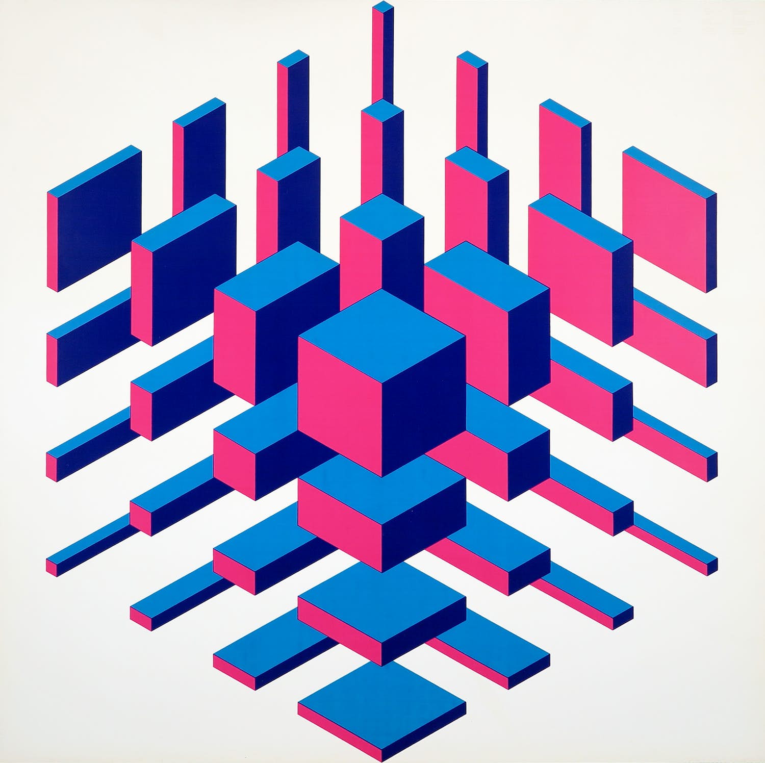 Jan Slothouber - en William Graatsma - Zeefdruk, Cubic Colour Graphic 1/3 kopen? Bied vanaf 1!