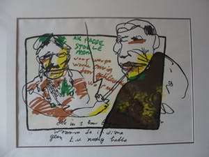 Herman Brood - Zeefdruk, uit 1998, Titel, "Paddo 's". kopen? Bied vanaf 150!