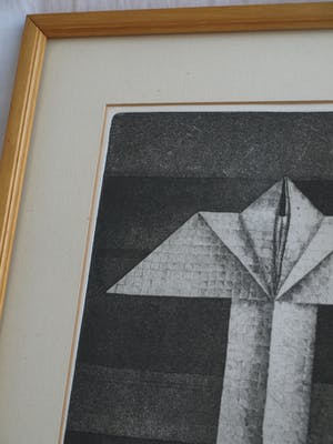 Ada Breedveld - Ingelijste ets en aquatint , Papieren vliegtuigje – 1979 – nr. 4 van 12 ex. kopen? Bied vanaf 40!