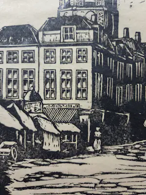 Jac. de Beer - Vier werken. Grote Kerk Den Haag en drie stadsgezichten. kopen? Bied vanaf 79!