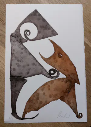 Buy Reinhoud D'Haese - kleurenets - Titel: Wat zij zei - oplage 40 stuks - CoBrA - ingelijst? Bid from 160!