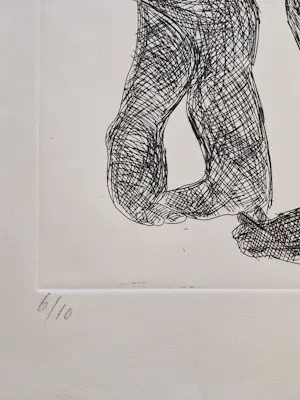 Jan Sierhuis - Grote - 1977 - monochrome lithografie "3 vrouwen" - zeer kleine oplage (10) kopen? Bied vanaf 57!