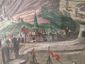 Georg Balthasar Probst - Zicht op de brandende toren van Alexandrië in Egypte kopen? Bied vanaf 75!