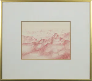 Hans Steggerda - Pentekening, Vervloeiing in materie - Ingelijst kopen? Bied vanaf 1!