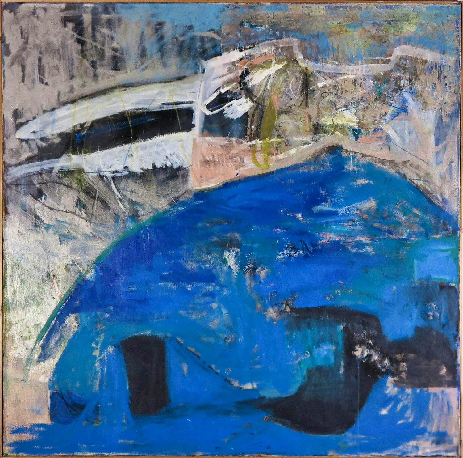 Monique de Lannoy - Olieverf op doek, Riff - Ingelijst (Zeer Groot) verkocht voor € 150!