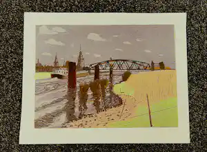 Wendelien Schonfeld - Fraaie handgekleurde houtsnede - 'Zutphen ad IJssel' - uniek E.A. exemplaar vendu pour 167€ !