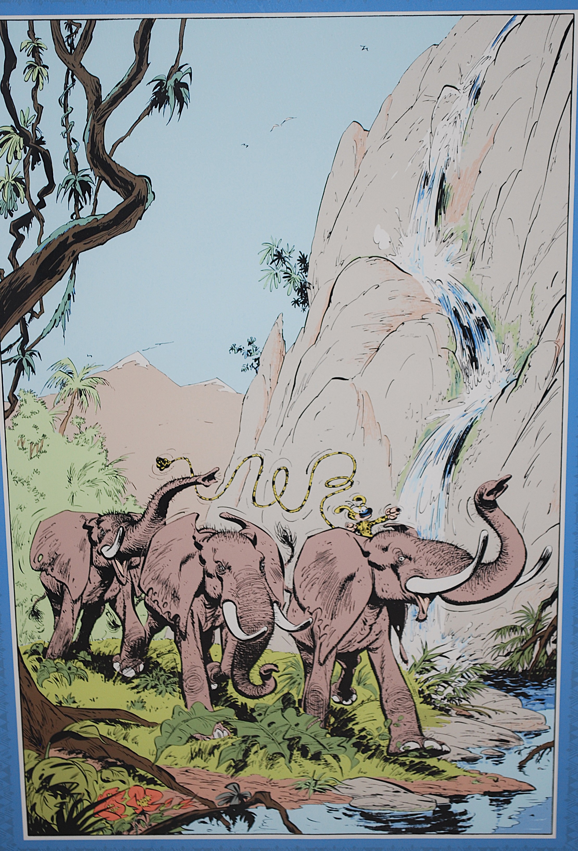 AcheterAndre Franquin - (=tekenaar 'Guust Flater') __ Marsupilami __ zeefdruk, oplage 500 - ingelijst? Enchérissez de 20!