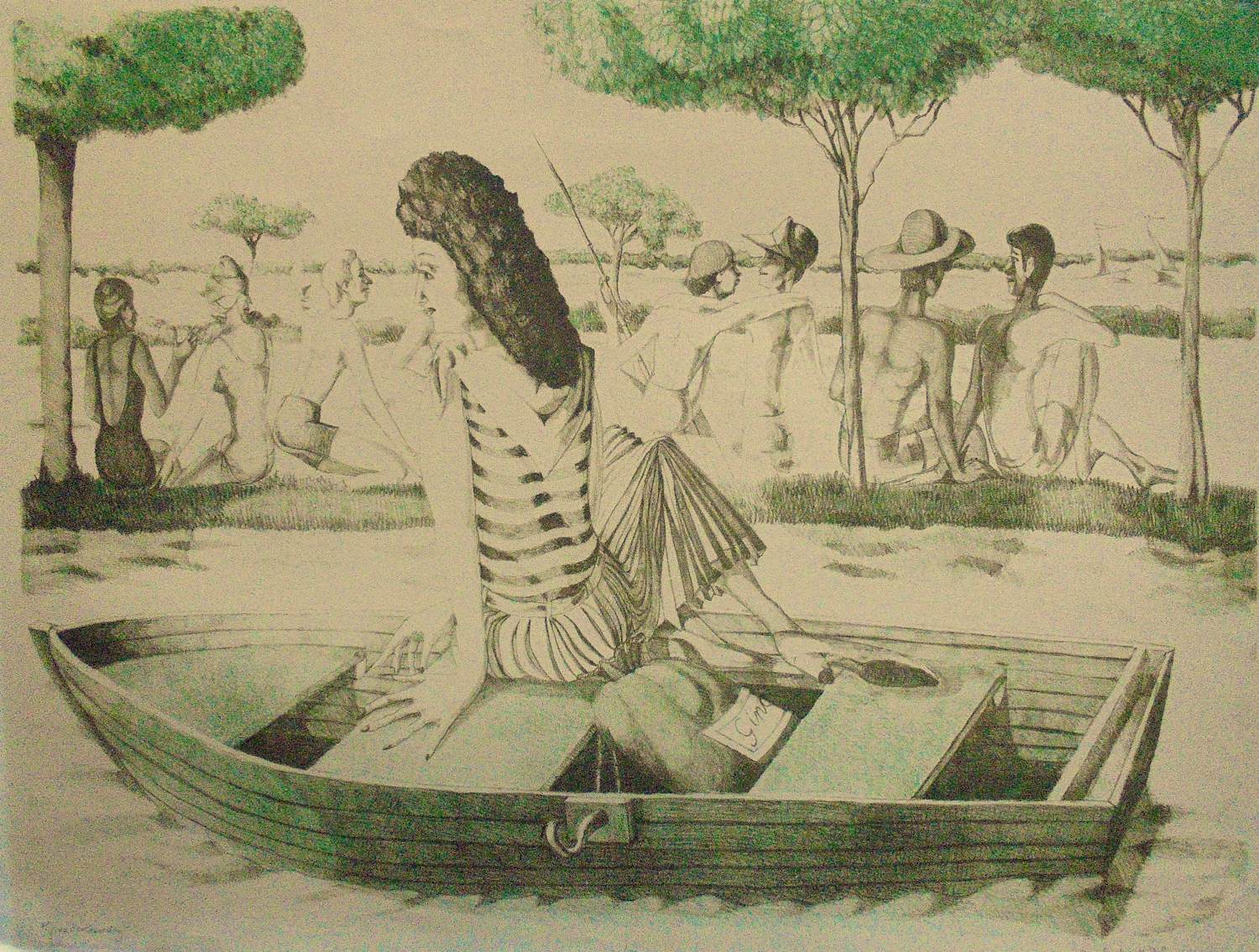 Cees Landsaat - Zomerse dag aan het water. kopen? Bied vanaf 95!