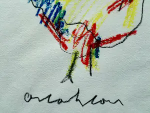 Anton Heyboer - Kip - Krijt op geschept papier - 1996 - 35 x 26 cm - ingelijst kopen? Bied vanaf 150!