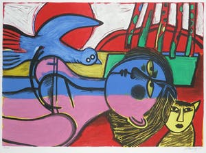 Corneille - Zeefdruk, Zonder titel - Ingelijst kopen? Bied vanaf 200!