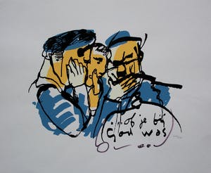 Herman Brood - zeefdruk: of je bij God was kopen? Bied vanaf 249!