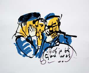Herman Brood - zeefdruk: of je bij God was verkocht voor € 249!