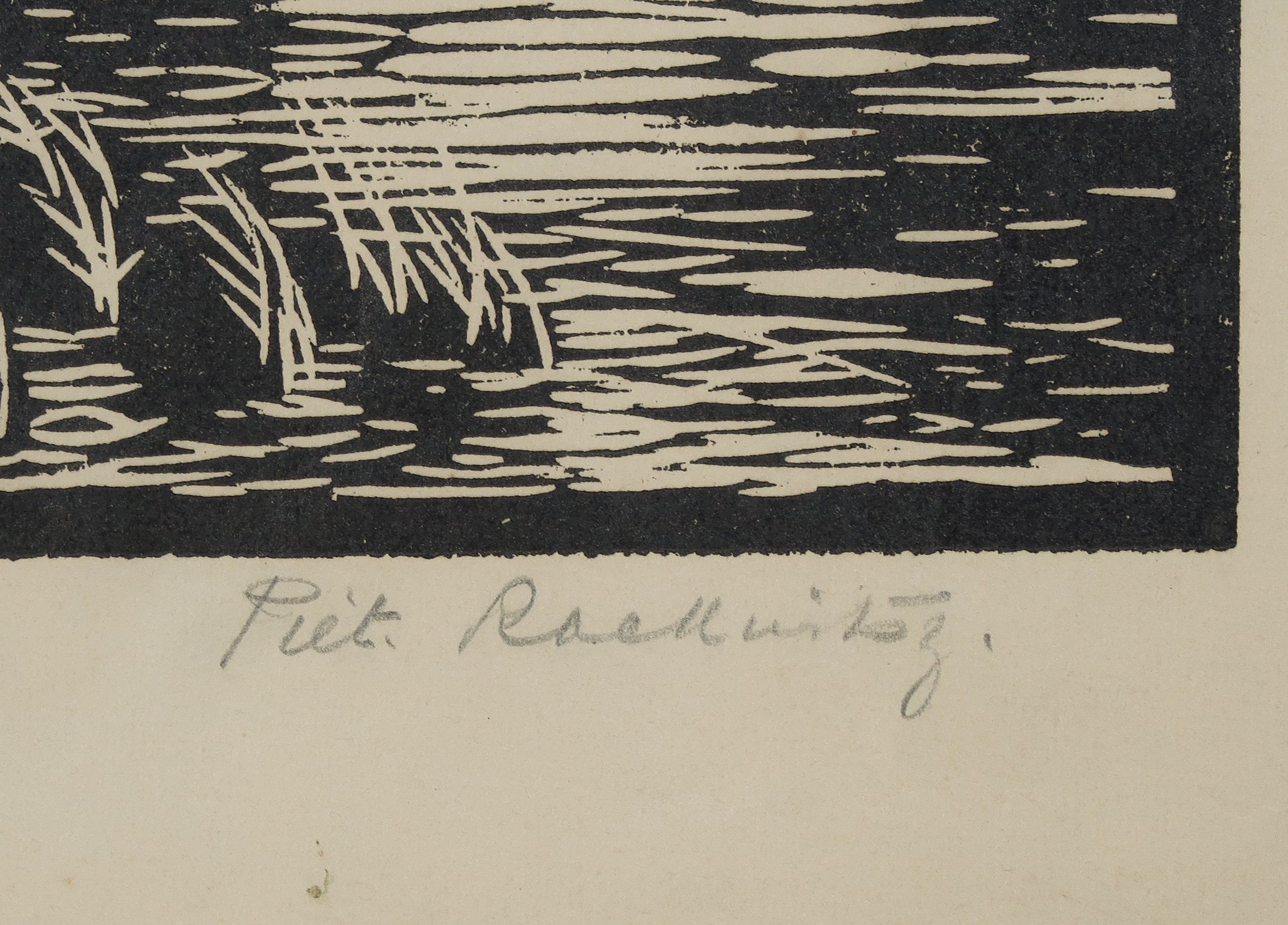 Piet Rackwitsz - Houtsnede, Landschap met boerderij kopen? Bied vanaf 1!