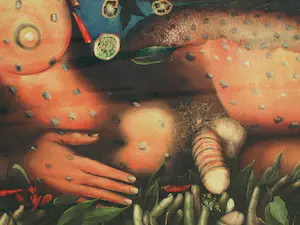 Niet of onleesbaar gesigneerd - Erotisch werk , “Zeevruchten”– GROOT – 125 x 146 cm – giclee kopen? Bied vanaf 10!